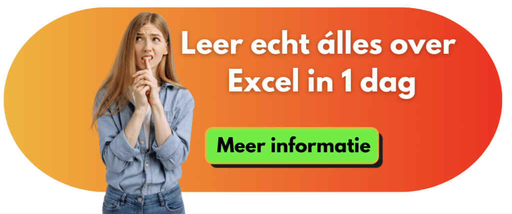 banner met wanhopig meisje die Excel cursus moet volgen