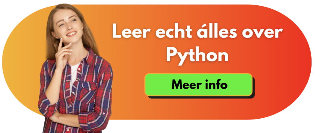 Python cursus banner met meisje dat nadenkt